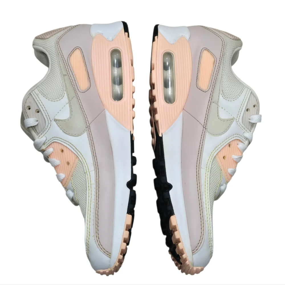 Womens Air Max 90 White Pink Washed Coral Barely Rose